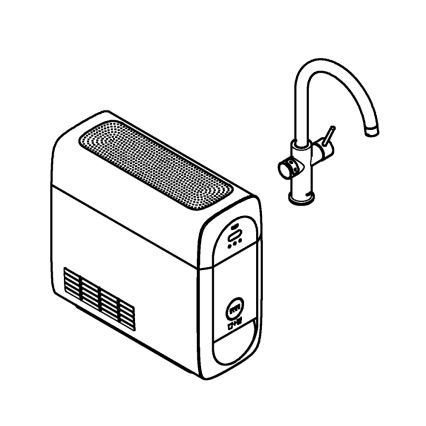 GROHE 31455001 - Keukenkraan BLUE HOME glanzend chroom