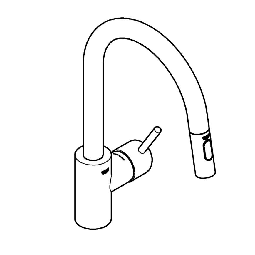 GROHE 31483DC2 - CONCETTO roestvrijstalen keukenkraan