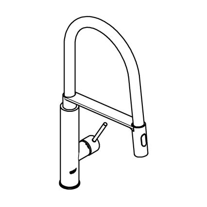 GROHE 31491000 - Keukenkraan CONCETTO met professionele handdouche, glanzend chroom