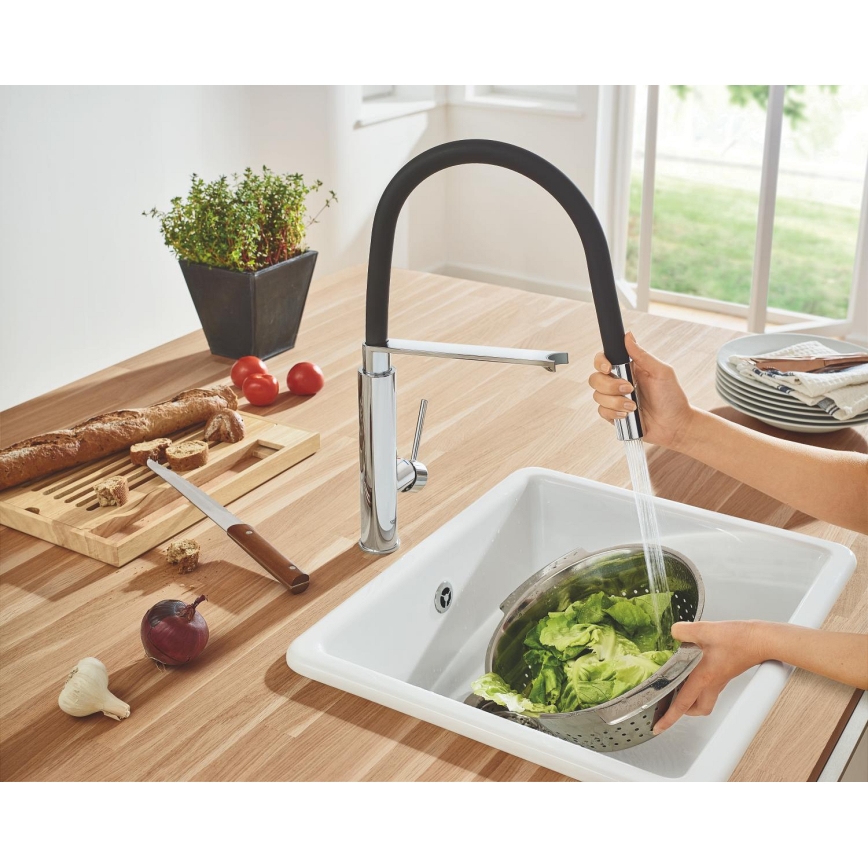 GROHE 31491000 - Keukenkraan CONCETTO met professionele handdouche, glanzend chroom