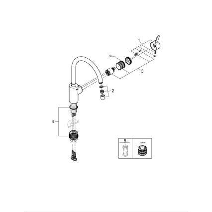GROHE 31494001 - Keukenkraan GET, glanzend chroom