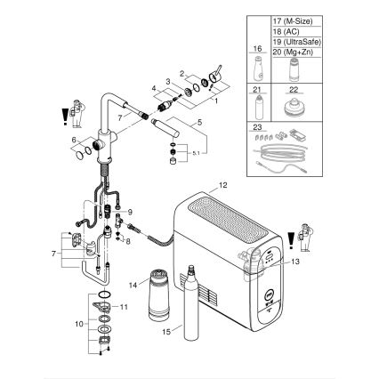 GROHE 31539000 - Keukenkraan BLUE HOME L-uitloop glanzend chroom