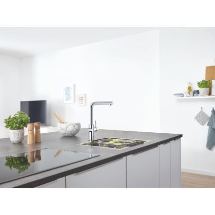 GROHE 31539000 - Mitigeur pour évier BLUE HOME, bec en L, chromé brillant