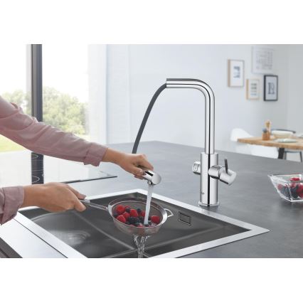 GROHE 31539000 - Mitigeur pour évier BLUE HOME, bec en L, chromé brillant