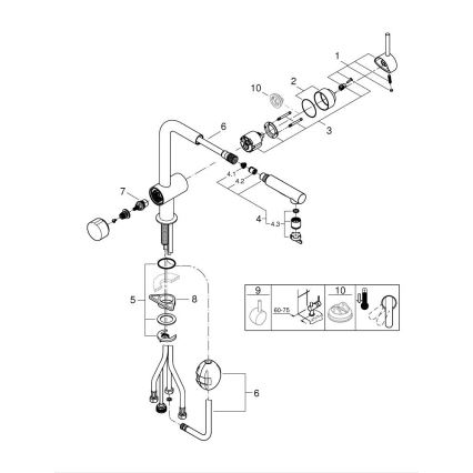 GROHE 31558GN0 - Mitigeur d'évier A doré