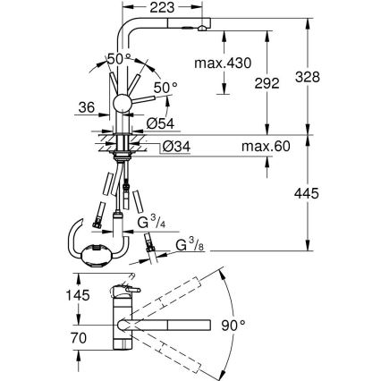 GROHE 31558GN0 - Mitigeur d'évier A doré