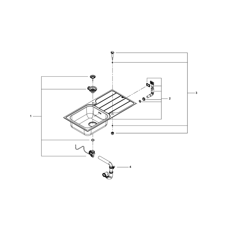 GROHE 31563SD1 - Évier K500 1000 × 500 mm en acier inoxydable