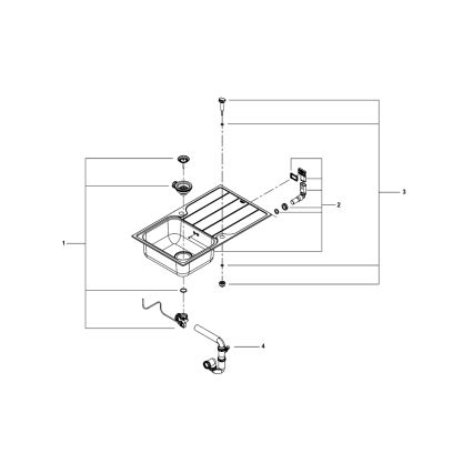 GROHE 31571SD1 - Roestvrijstalen spoelbak K500 860 × 500 mm