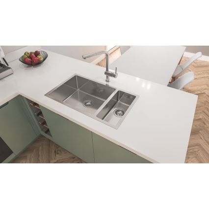 GROHE 31573SD1 - Ensemble évier de cuisine K500 avec égouttoir et mitigeur A, 86×50 cm, acier inoxydable