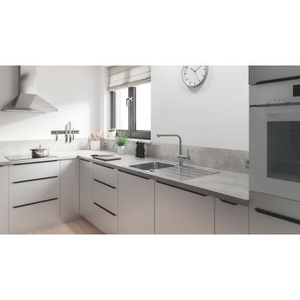 GROHE 31573SD1 - Set keukenspoelbak K500 met afdruipplaat en kraan A, 86×50 cm, roestvrij staal