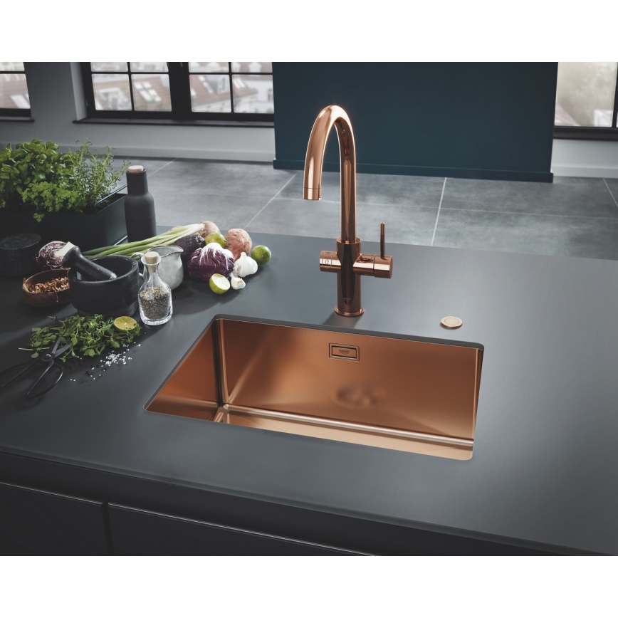 GROHE 31574DL1 - Koperkleurige keukenspoelbak K700U 550 x 450 mm