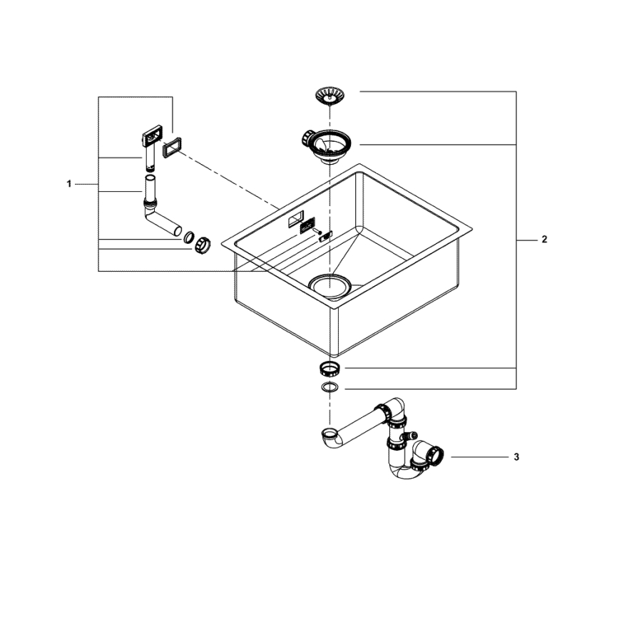 GROHE 31574SD1 - Keukenspoelbak K700U 550 x 450 mm, RVS