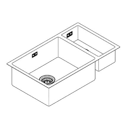 GROHE 31575SD1 - Évier de cuisine K700U 760 × 450 mm en acier inoxydable