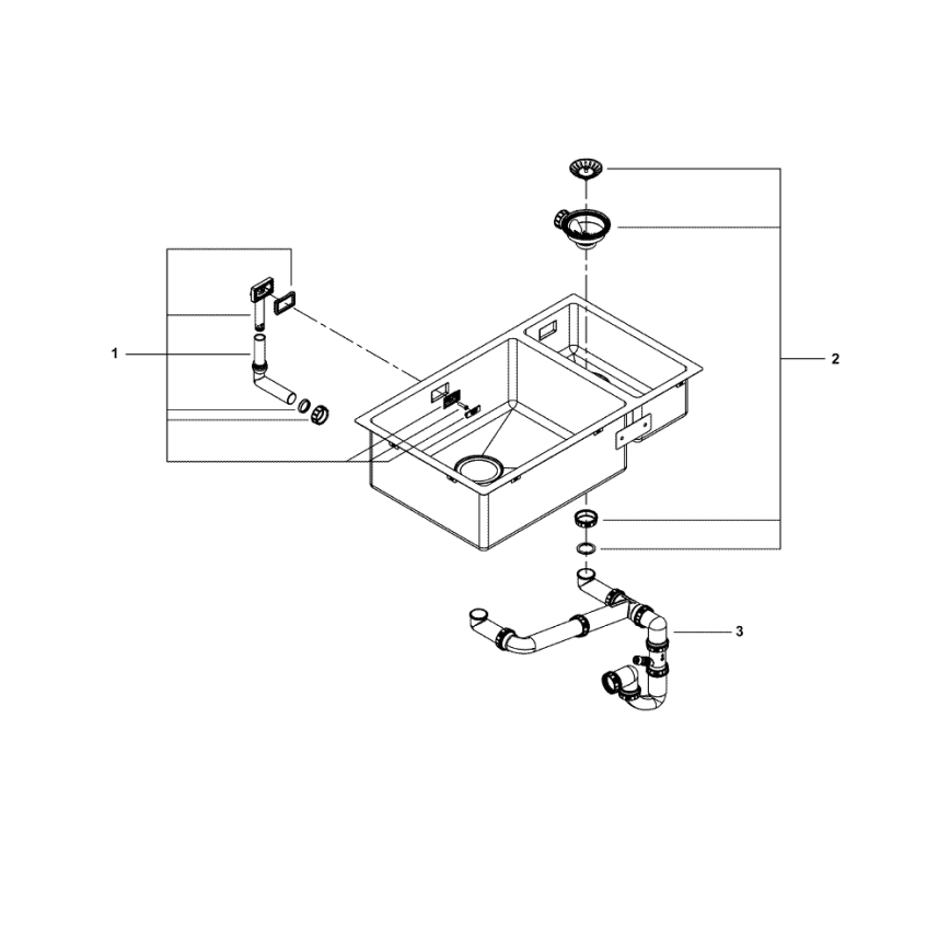 GROHE 31575SD1 - Keukenspoelbak K700U 760 × 450 mm RVS