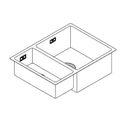 GROHE 31576SD1 - Évier de cuisine K700U 595 × 450 mm en acier inoxydable