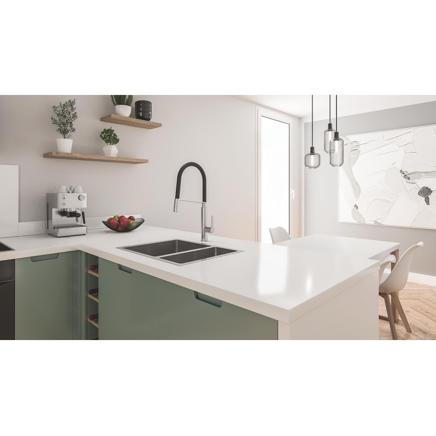 GROHE 31577SD1 - Évier de cuisine K700U 595 × 450 mm en acier inoxydable