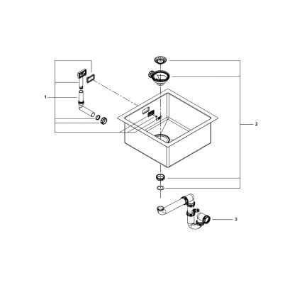 GROHE 31578SD1 - Évier K700 464 x 464 x 200 en acier inoxydable