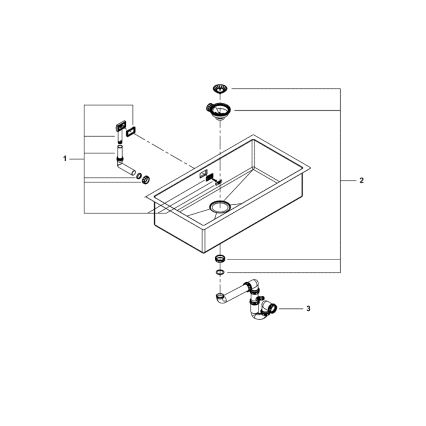 GROHE 31580SD1 - Keukenspoelbak K700 864 × 464 mm, roestvrij staal (RVS)