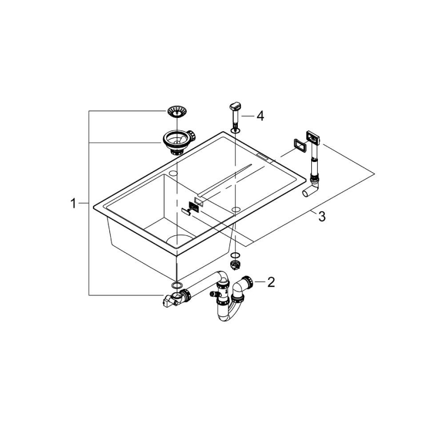 GROHE 31639AP0 - Évier K400 780 × 500 mm pierre/noir