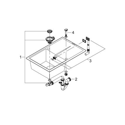 GROHE 31639AP0 - Keukenspoelbak K400 780 × 500 mm steen/zwart
