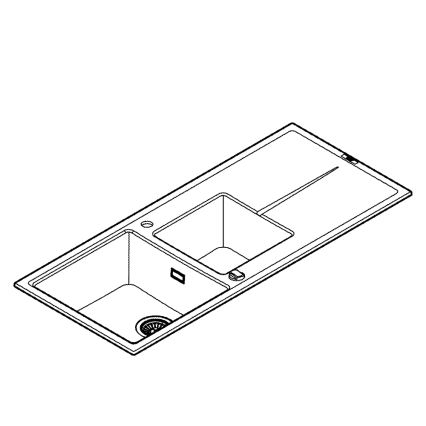 GROHE 31643AP0 - Composiet spoelbak K400 1160 × 500 mm zwart