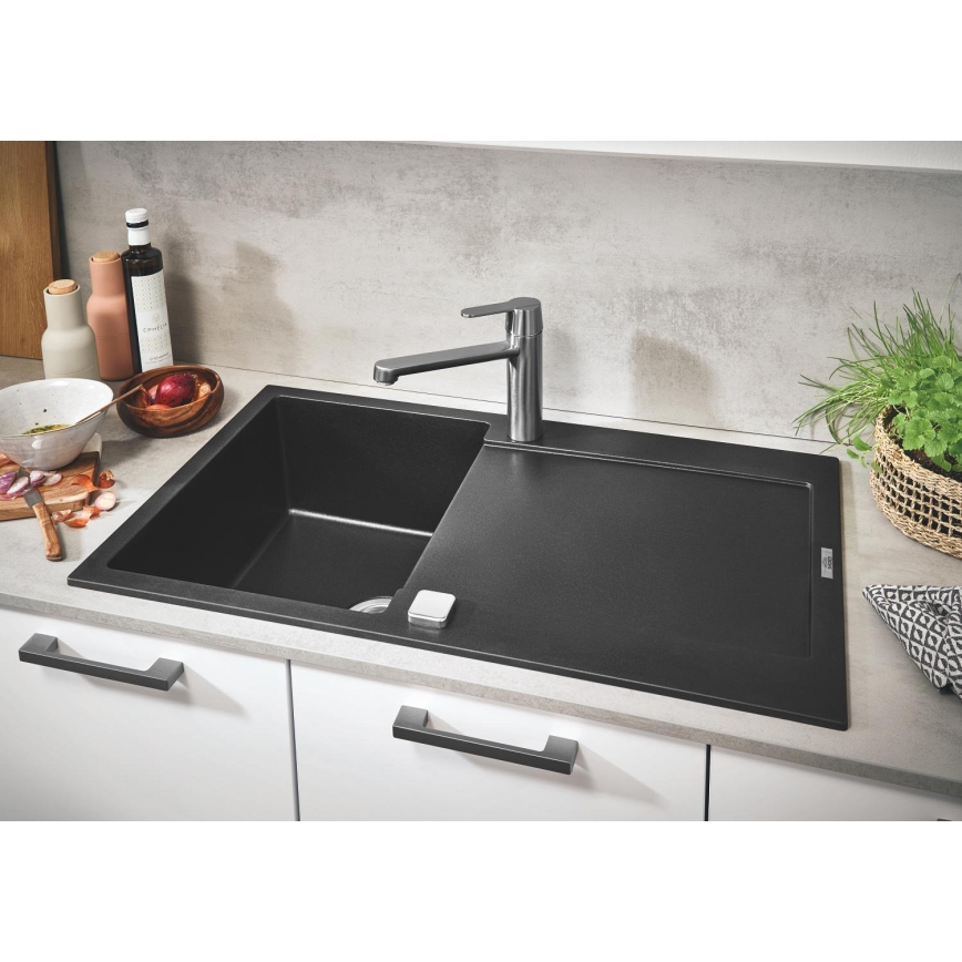 GROHE 31644AP0 - Keukenspoelbak K500 860 × 500 mm graniet/zwart