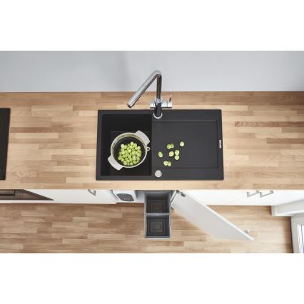 GROHE 31644AP0 - Keukenspoelbak K500 860 × 500 mm graniet/zwart