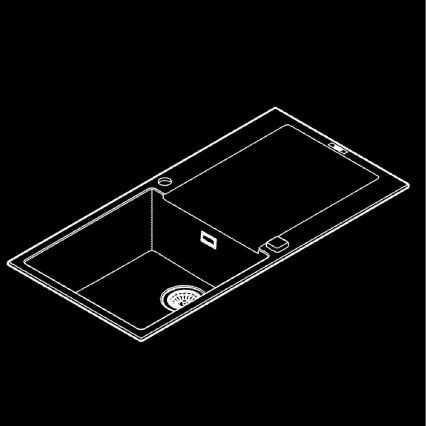 GROHE 31645AP0 - Spoelbak K500 1000 × 500 mm steen/zwart