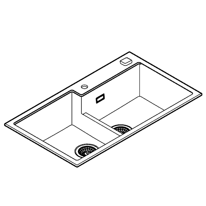 GROHE 31649AP0 - Composiet spoelbak K500 860 × 500 mm zwart