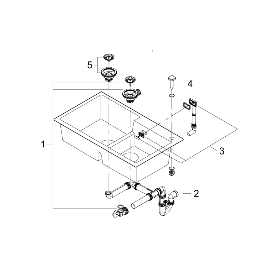 GROHE 31649AP0 - Évier composite K500 860 × 500 mm noir
