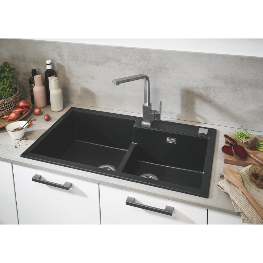 GROHE 31649AP0 - Keukenspoelbak K500 860 × 500 mm graniet/zwart