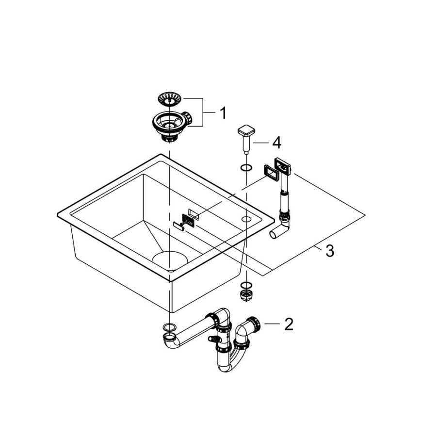 GROHE 31651AP0 - Composiet spoelbak K700 560 × 510 mm zwart