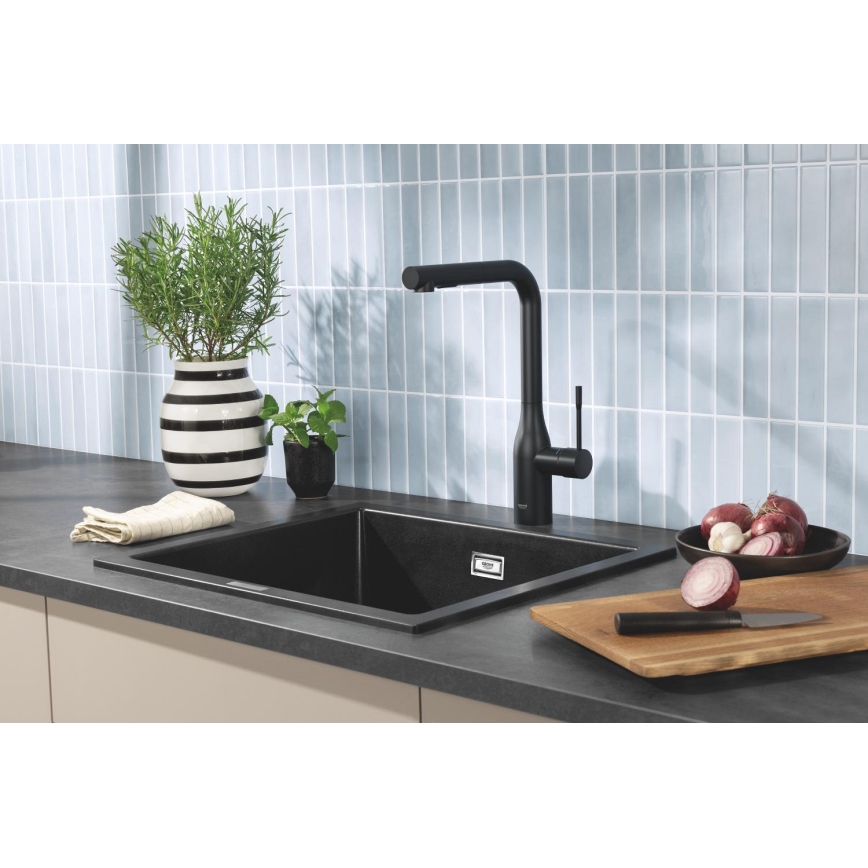 GROHE 31651AP0 - Keukenspoelbak K700 560 × 510 mm graniet/zwart