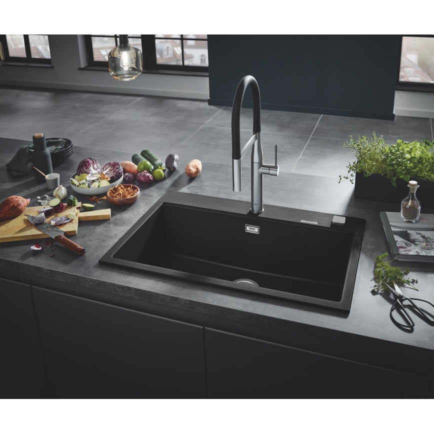 GROHE 31652AP0 - Composiet spoelbak K700 780 × 510 mm graniet/zwart