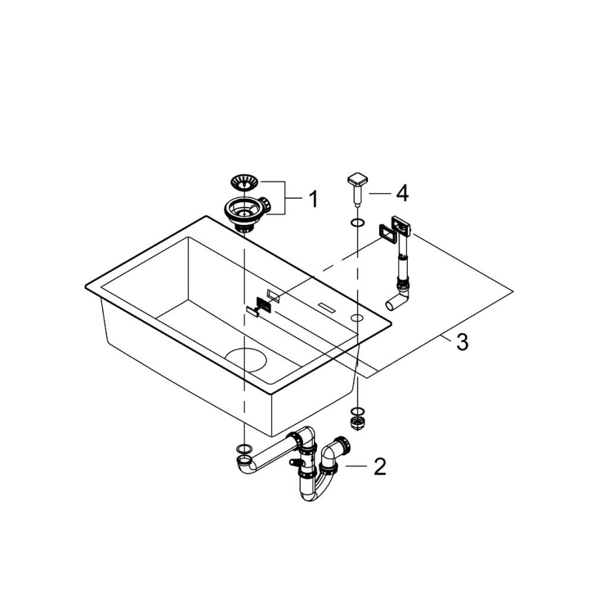 GROHE 31652AP0 - Évier composite K700 780 × 510 mm granit/noir
