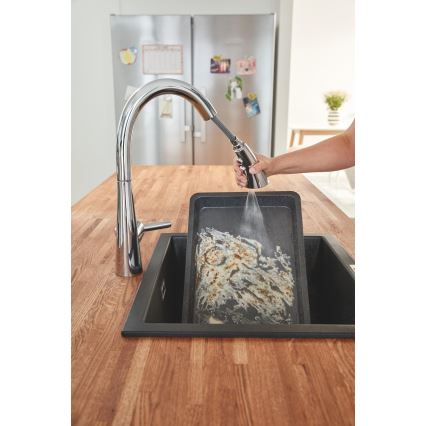 GROHE 31654AP0 - Spoelbak K700U 533 × 457 mm zwart graniet/zwart