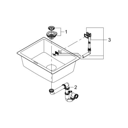 GROHE 31655AP0 - Évier en composite K700U 610 × 460 mm noir