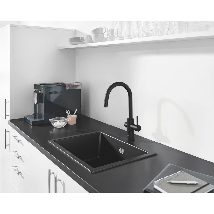 GROHE 31655AP0 - Évier K700U 610 × 460 mm, pierre noire/noir