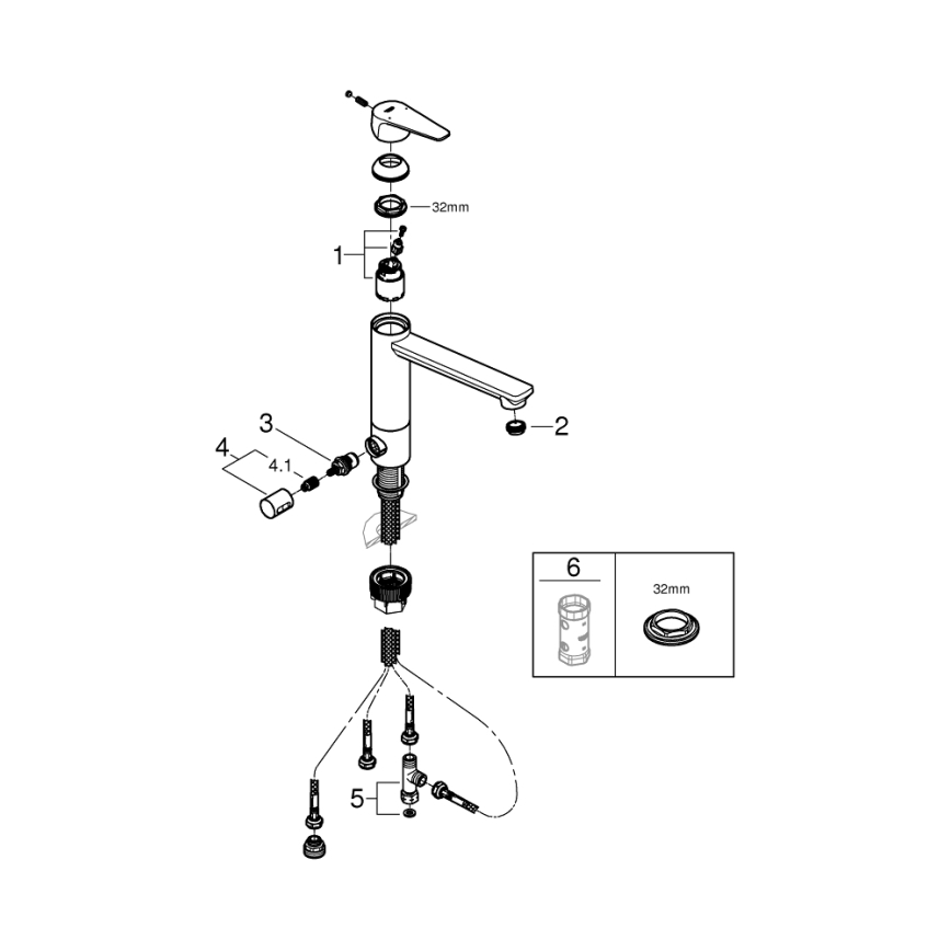 GROHE 31696000 - Mitigeur d'évier BAUEDGE chrome brillant