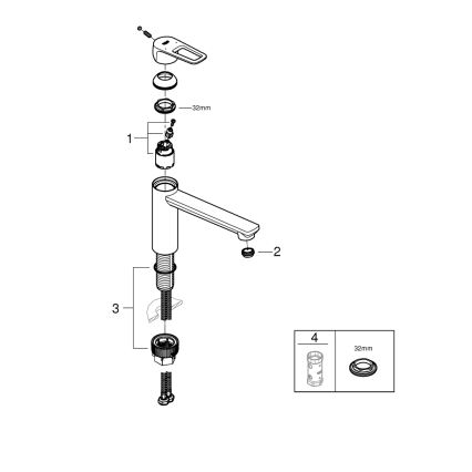 GROHE 31706000 - Mitigeur d'évier BAULOOP, finition chrome brillant