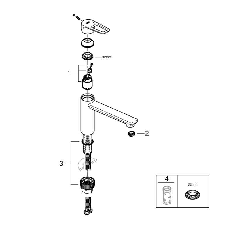 GROHE 31706000 - Mitigeur d'évier BAULOOP, finition chrome brillant