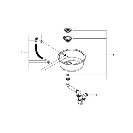 GROHE 31720SD0 - Spoelbak K200 440 x 440 x 180 RVS