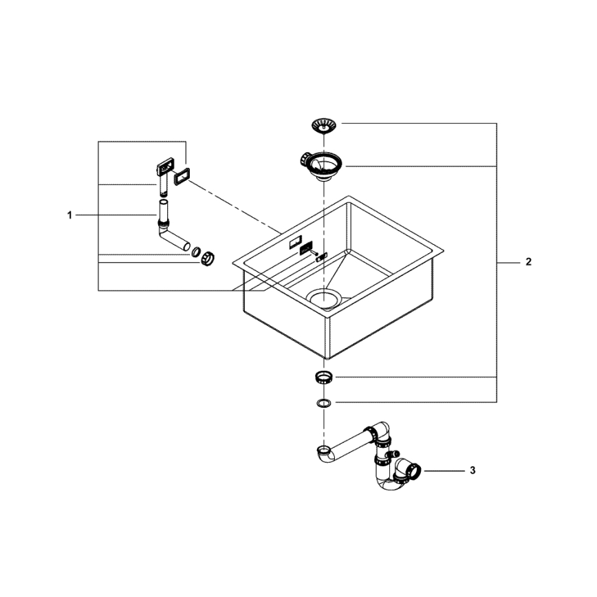 GROHE 31726SD0 - Keukenspoelbak K700 550 × 450 mm RVS
