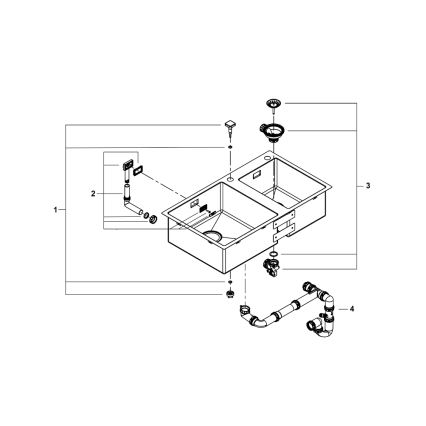 GROHE 31855SD0 - Keukenspoelbak K700 860 × 500 mm RVS