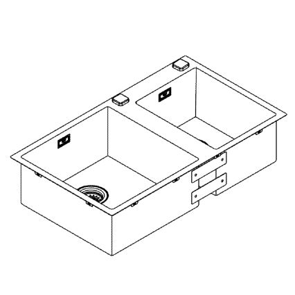 GROHE 31855SD0 - Keukenspoelbak K700 860 × 500 mm RVS
