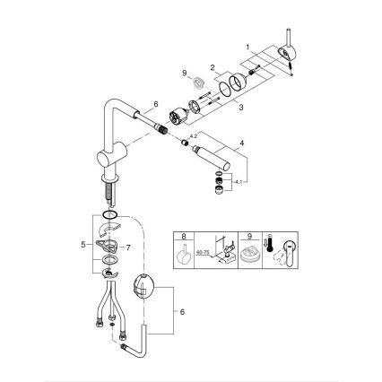 GROHE 32168000 - Keukenkraan A, glanzend chroom