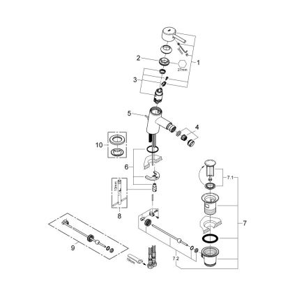GROHE 32208001 - Bidetmengkraan CONCETTO DN 15 glanzend chroom