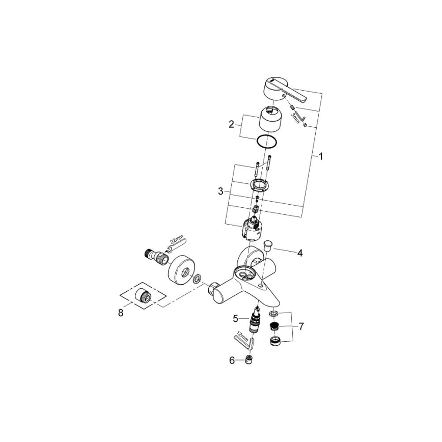 GROHE 32269000 - Badmengkraan FEEL DN 15 glanzend chroom