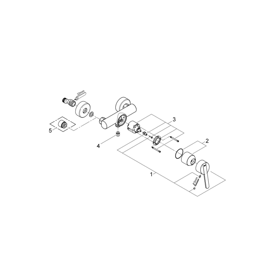 GROHE 32270000 - Douchekraan FEEL DN 15 glanzend chroom