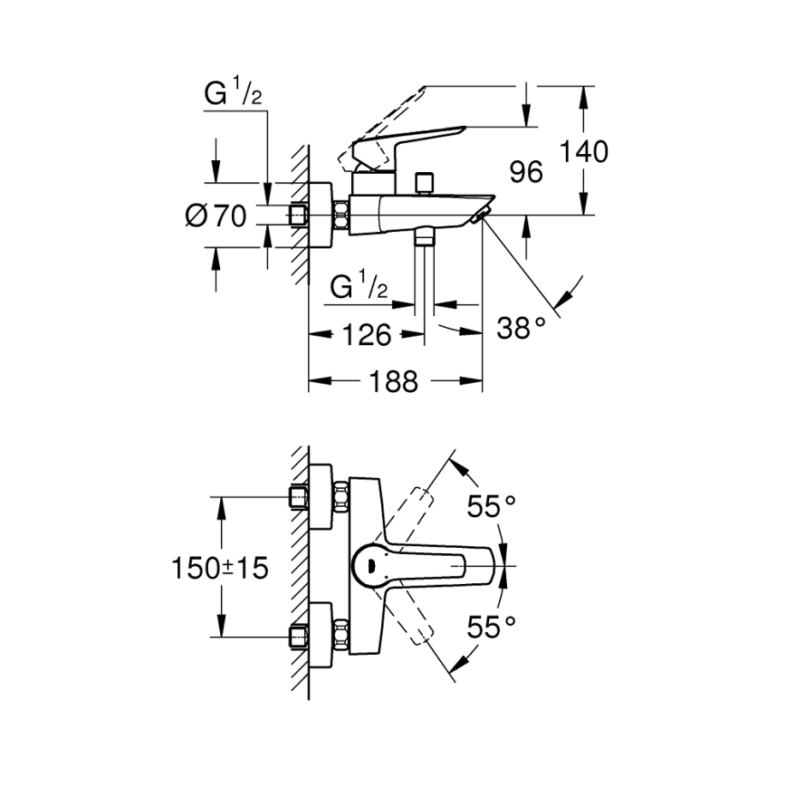 GROHE 322782432 - Badmengkraan START 188 mm zwart